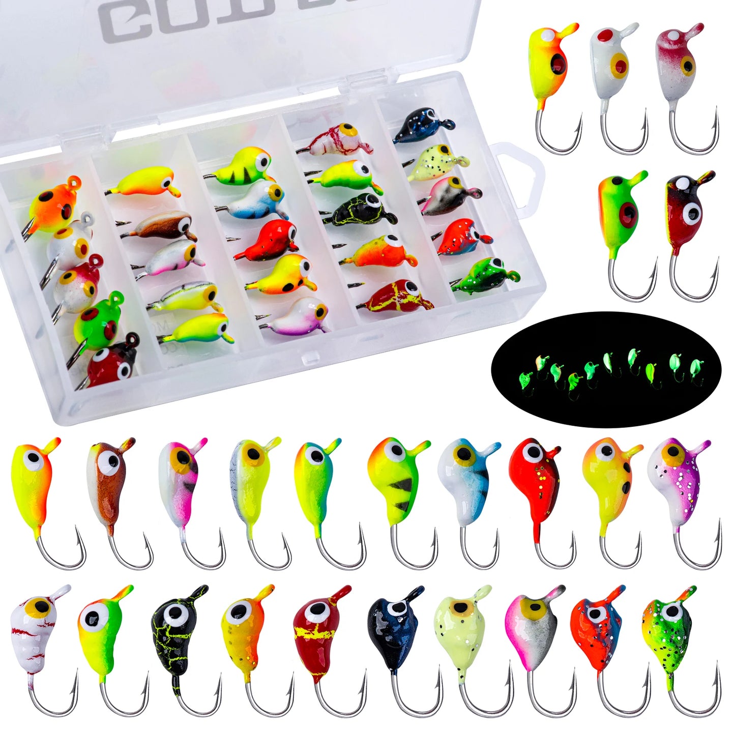 Goture Ice Fishing Jigs Set For Bass And Crappie Winter Jigging