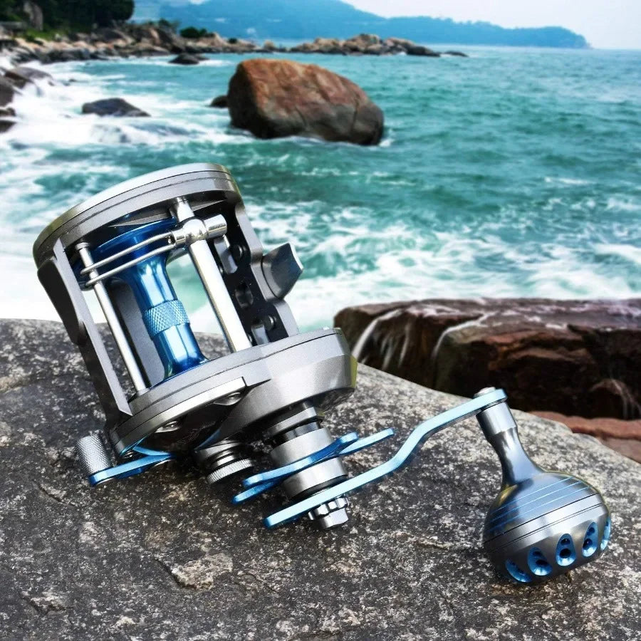 Saltwater Trolling Reel With Level Wind Drag For Boat Fishing
