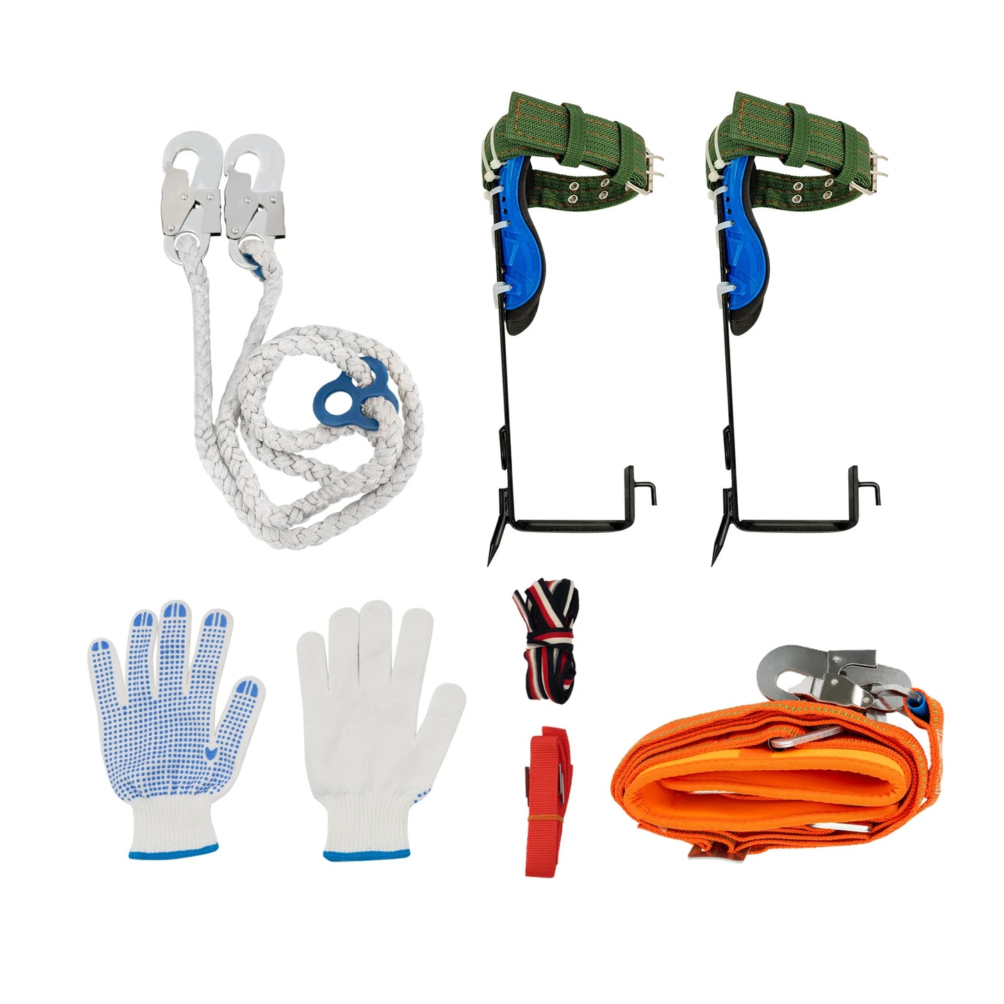 Tree Climbing Spikes Kit With Arborist Gear Harness 220 Lbs