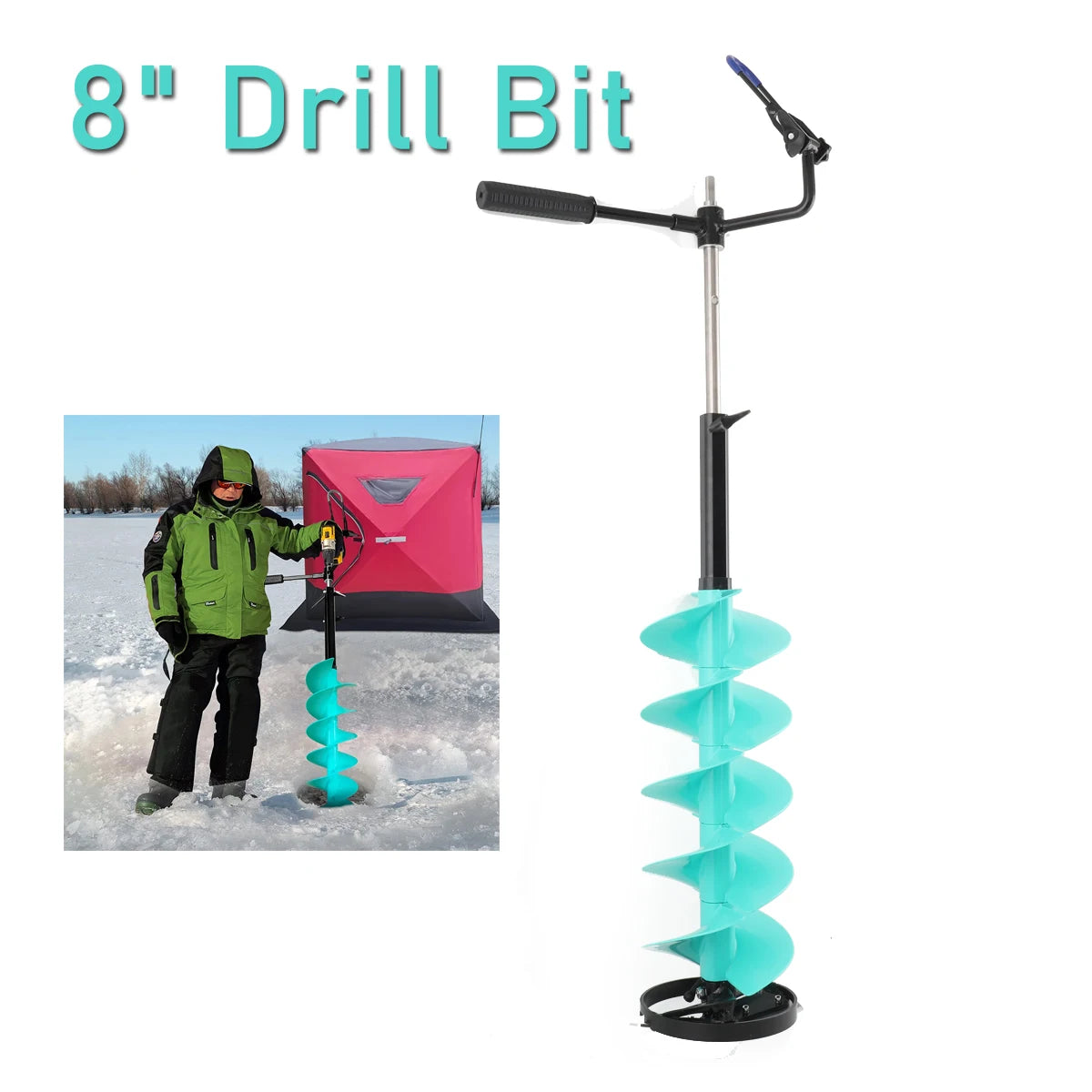 Electric Ice Auger Drill Bit With Positioner Extension Rod
