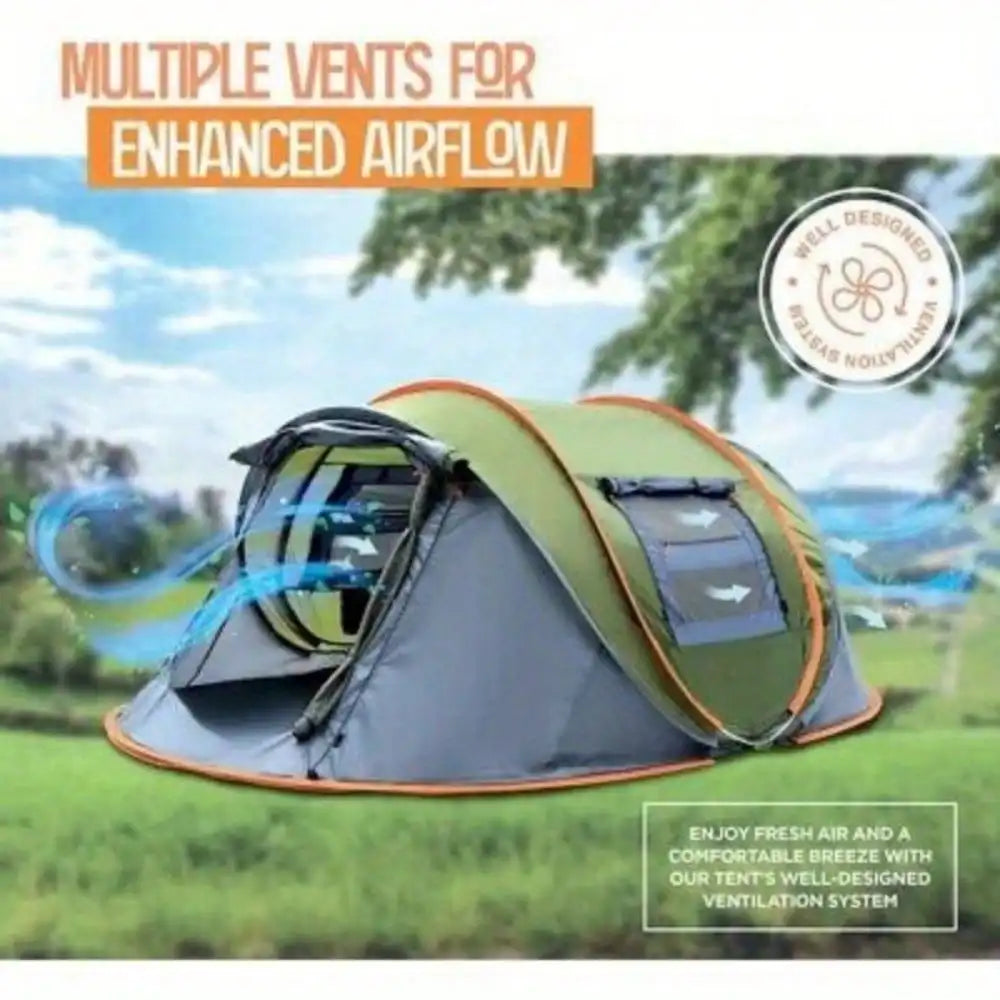Camping Tent Two Door Pop Up Waterproof UPF50 Set Up