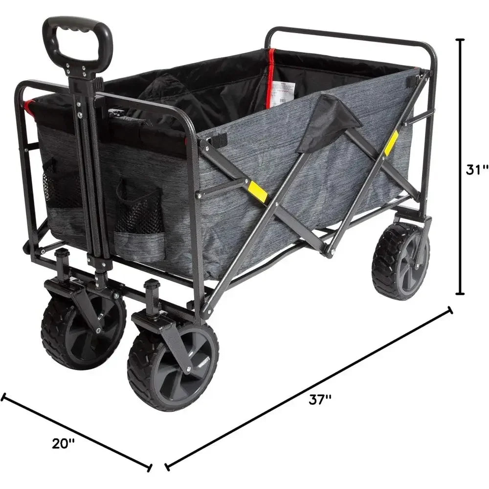 Durable Collapsible Outdoor Camping Utility Cart With All Terrain Wheels