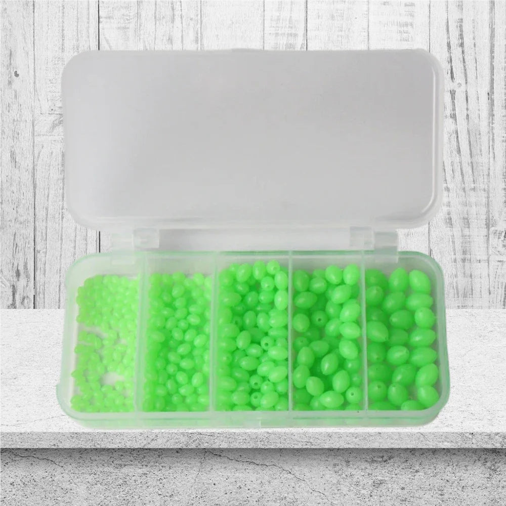 JSFUN Luminous Fishing Beads 375 Pcs Set Glow Float Lures