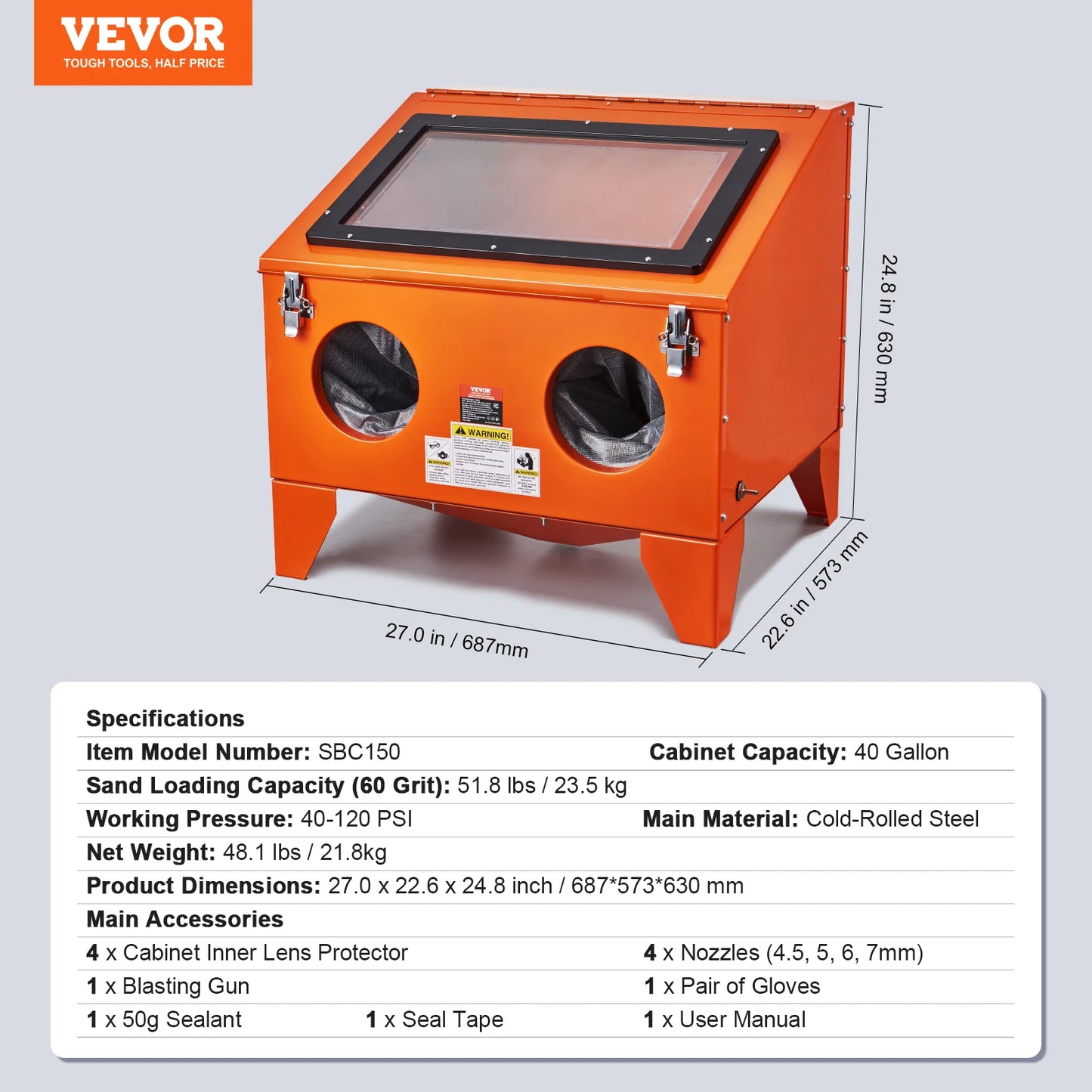 SucceBuy Sandblasting Cabinet Portable Benchtop Sandblaster
