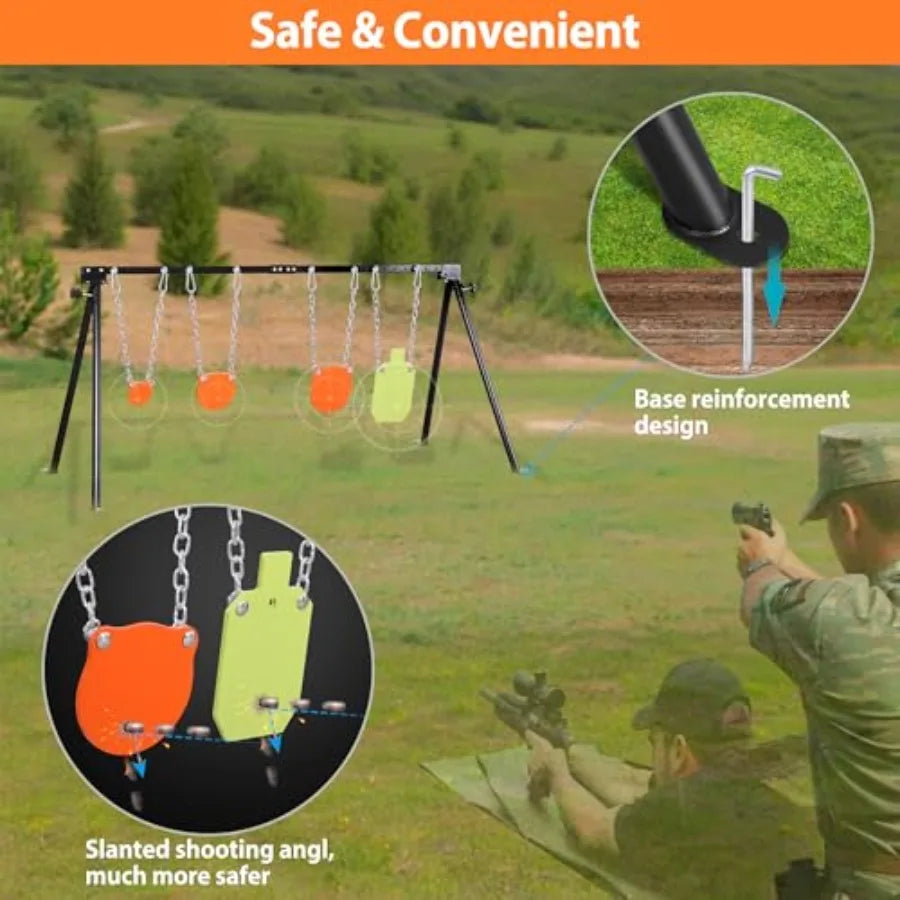High-Concerned AR500 Steel Targets Stand Kit for Rifle Pistol Training