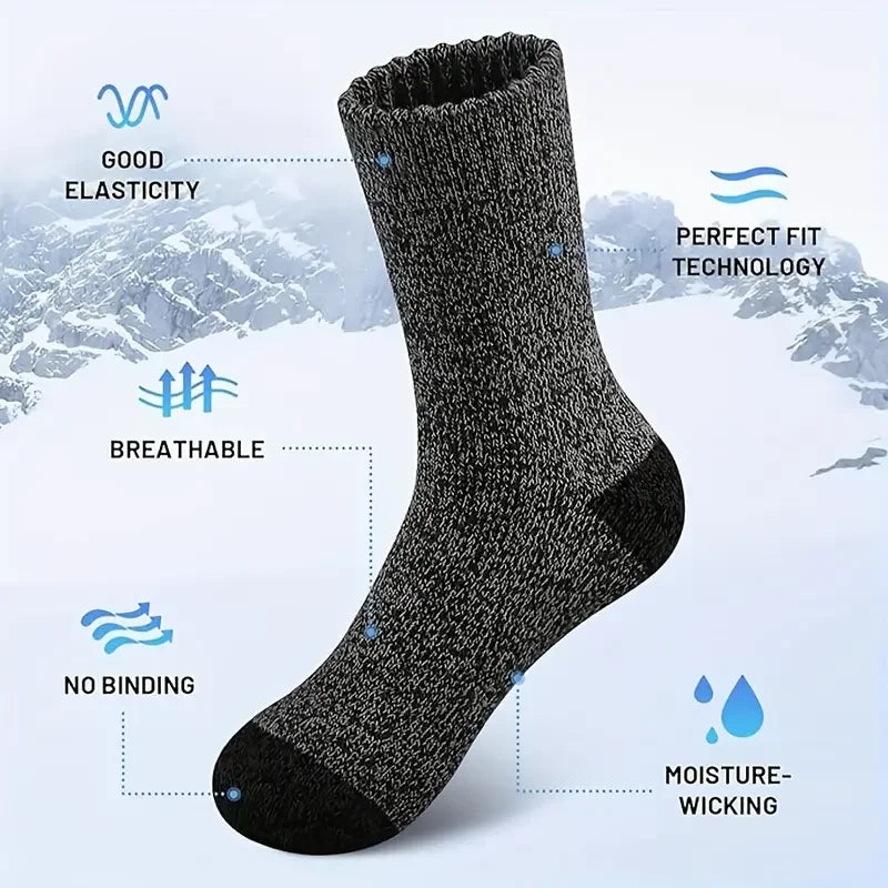 Guangdong Cotton Thick Socks For Men 5 Pairs Warm Hiking