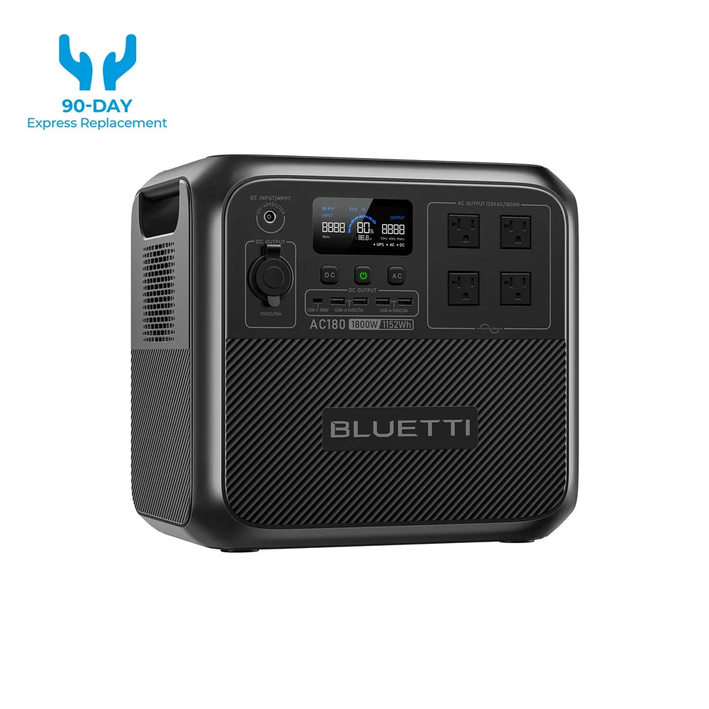 BLUETTI AC180 Solar Portable Power Station 1800W For Outdoor Adventures