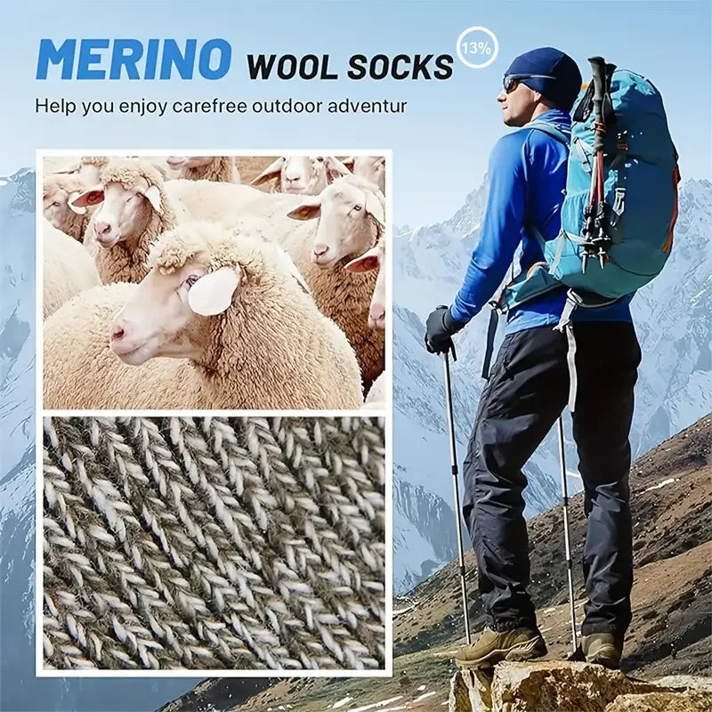 Guangdong Cotton Thick Socks For Men 5 Pairs Warm Hiking