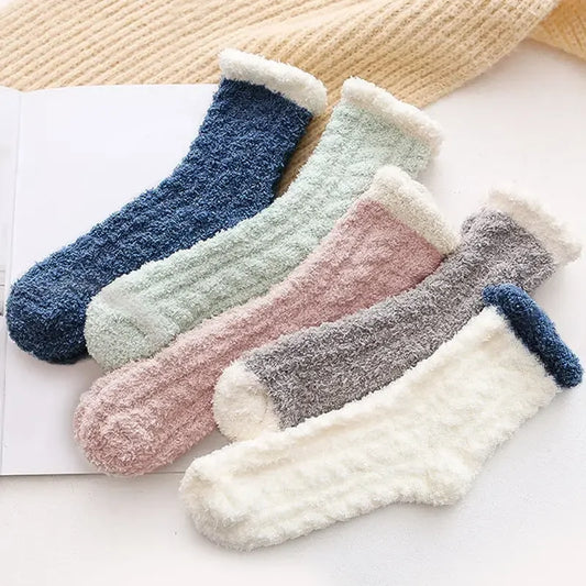 ZhejiangChoice Thickened Coral Fleece Socks For Women Warm Winter