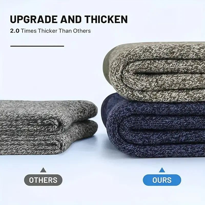 Guangdong Cotton Thick Socks For Men 5 Pairs Warm Hiking