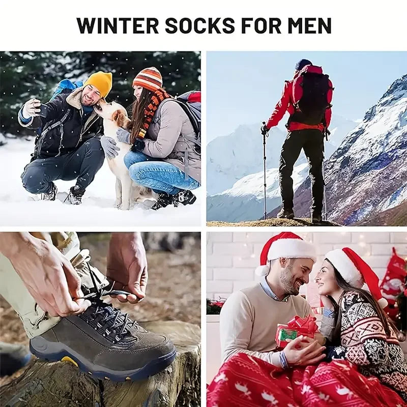 Guangdong Cotton Thick Socks For Men 5 Pairs Warm Hiking