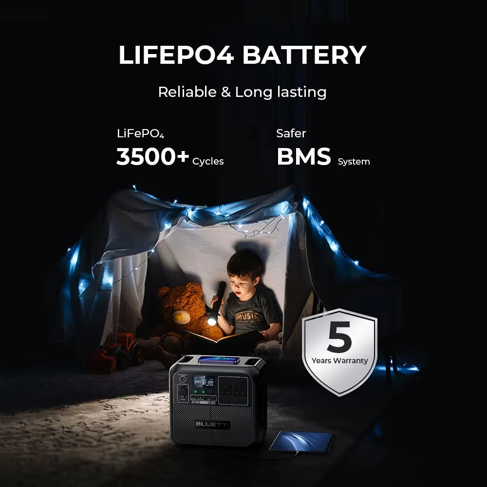 BLUETTI AC180 Solar Portable Power Station 1800W For Outdoor Adventures