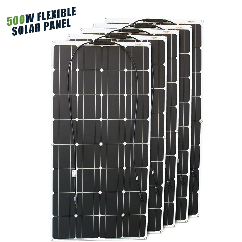 ASUNERGE Flexible Monocrystalline Waterproof Solar Panel for RVs and Boats