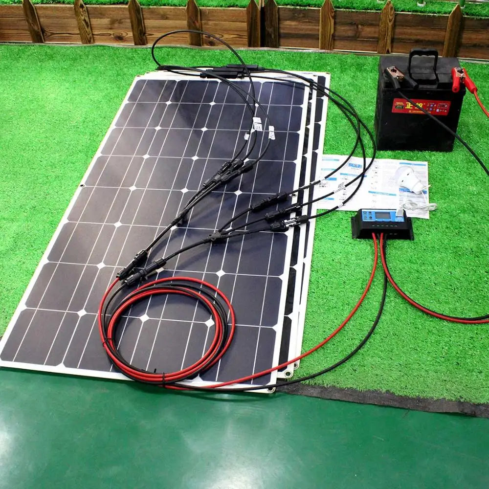 Dgsunlight 12V Flexible Solar Panel Kit 100W 200W 300W