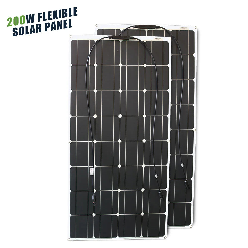ASUNERGE Flexible Monocrystalline Waterproof Solar Panel for RVs and Boats