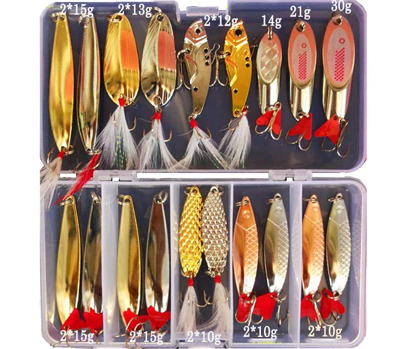 FORREECCIC Jigging Spoon Fishing Lure Set For Ocean Angling Tackle