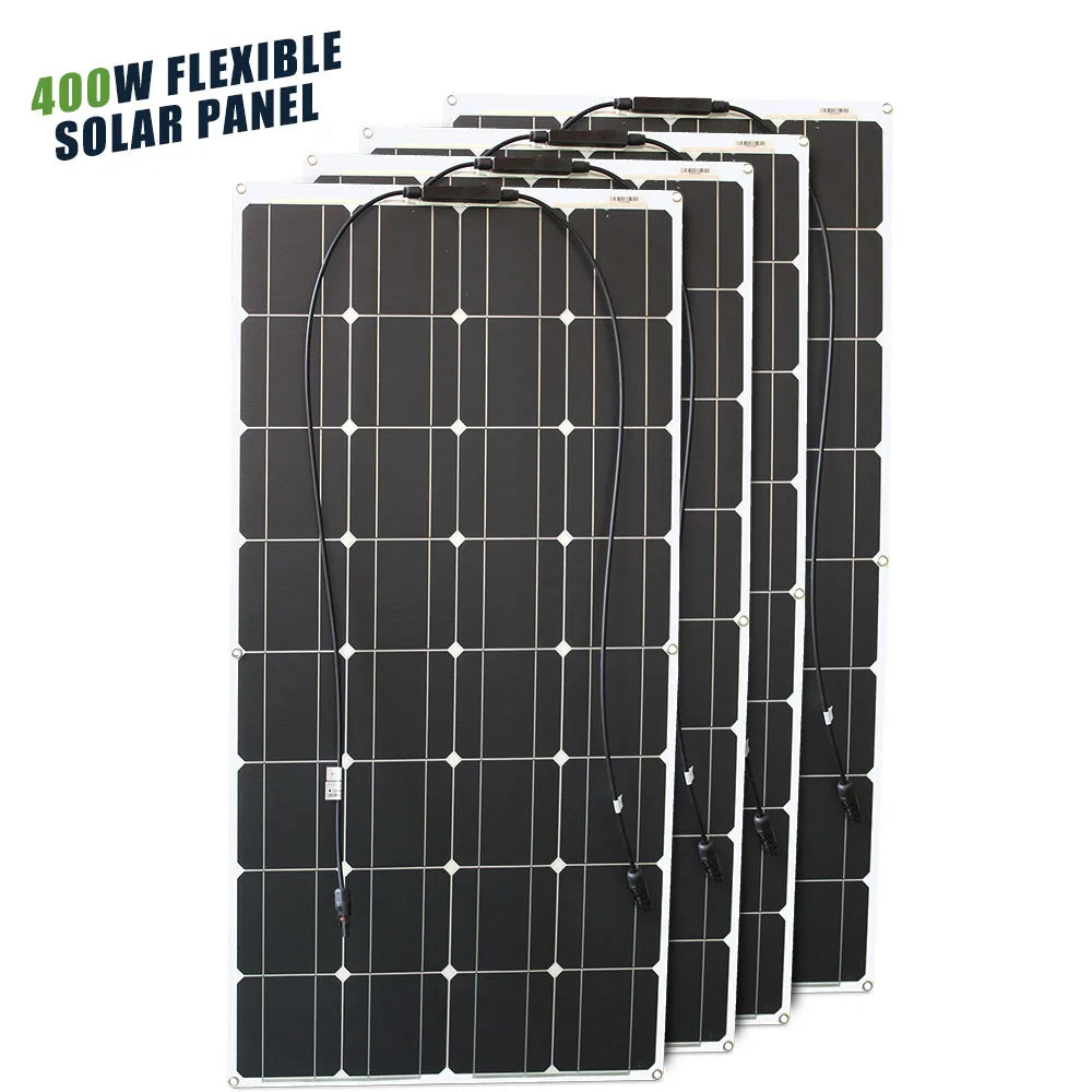 ASUNERGE Flexible Monocrystalline Waterproof Solar Panel for RVs and Boats