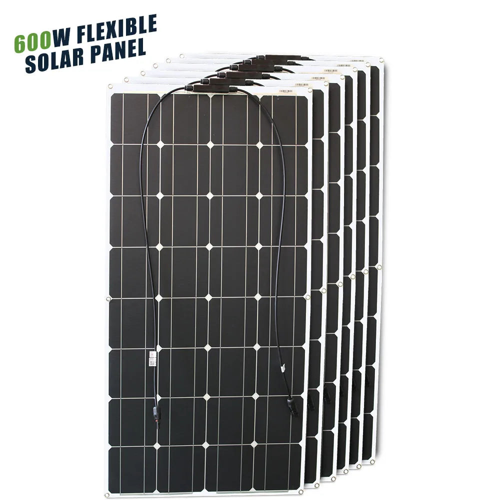 ASUNERGE Flexible Monocrystalline Waterproof Solar Panel for RVs and Boats