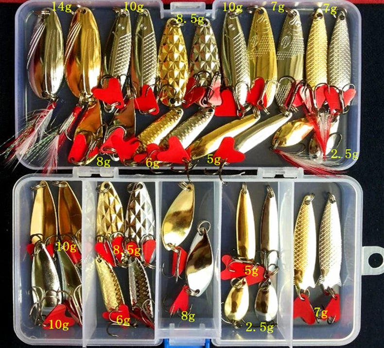 FORREECCIC Jigging Spoon Fishing Lure Set For Ocean Angling Tackle