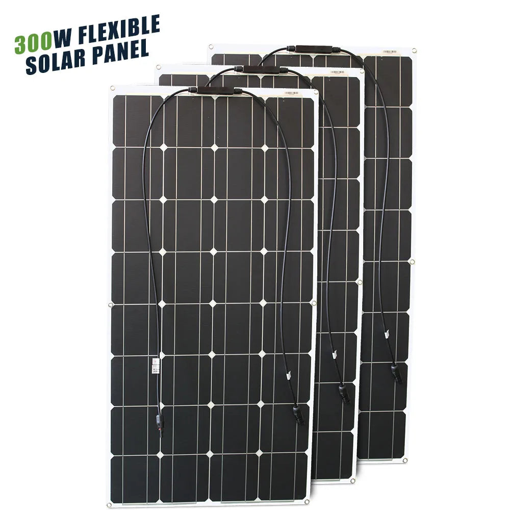 ASUNERGE Flexible Monocrystalline Waterproof Solar Panel for RVs and Boats