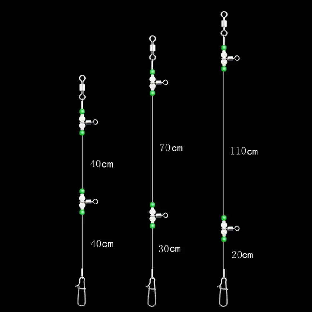 High Concerned Night Glow Fishing Leaders 360 Degree Swivel Snaps