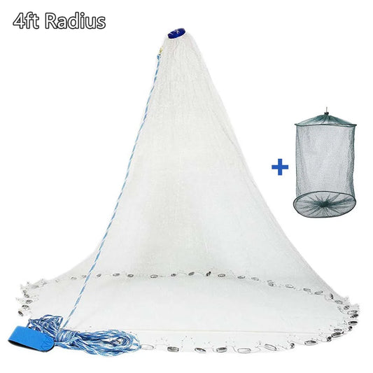 American Saltwater Cast Net For Bait Fishing With Zinc Sinker Weight