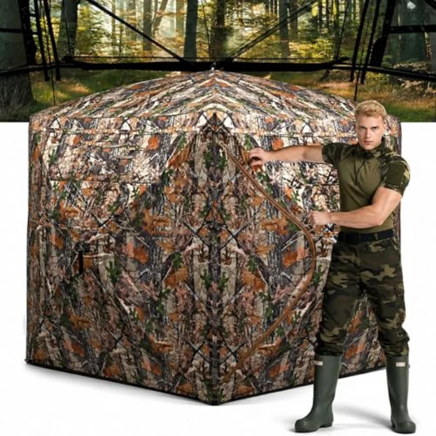 Ground Blind Pop Up Camouflage Tent 3 Person Foldable Shelter