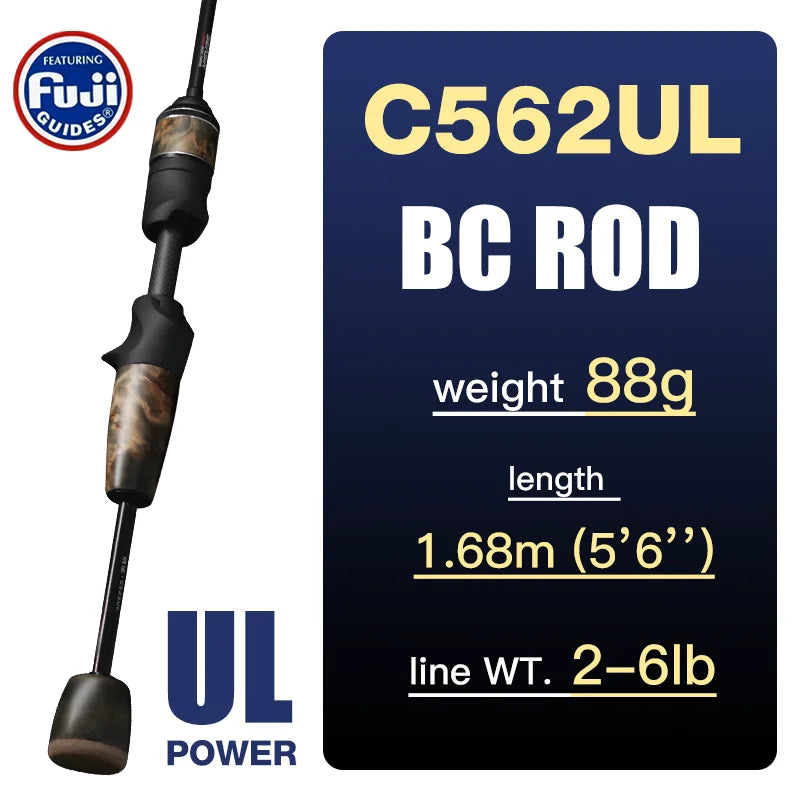 SeaSir Stream Spinning Baitcasting Rod Ultralight Carbon Handle