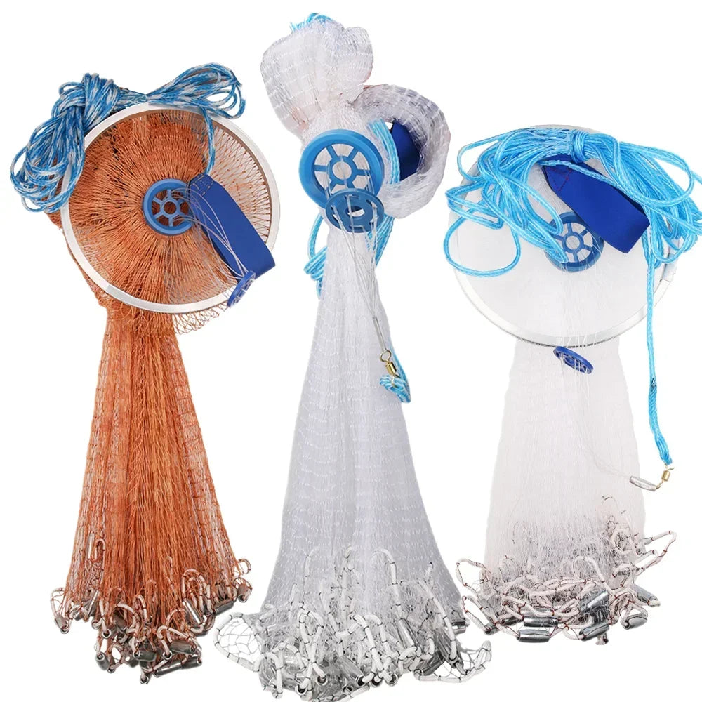 Hand Cast Net for Fishing With Sinker Options