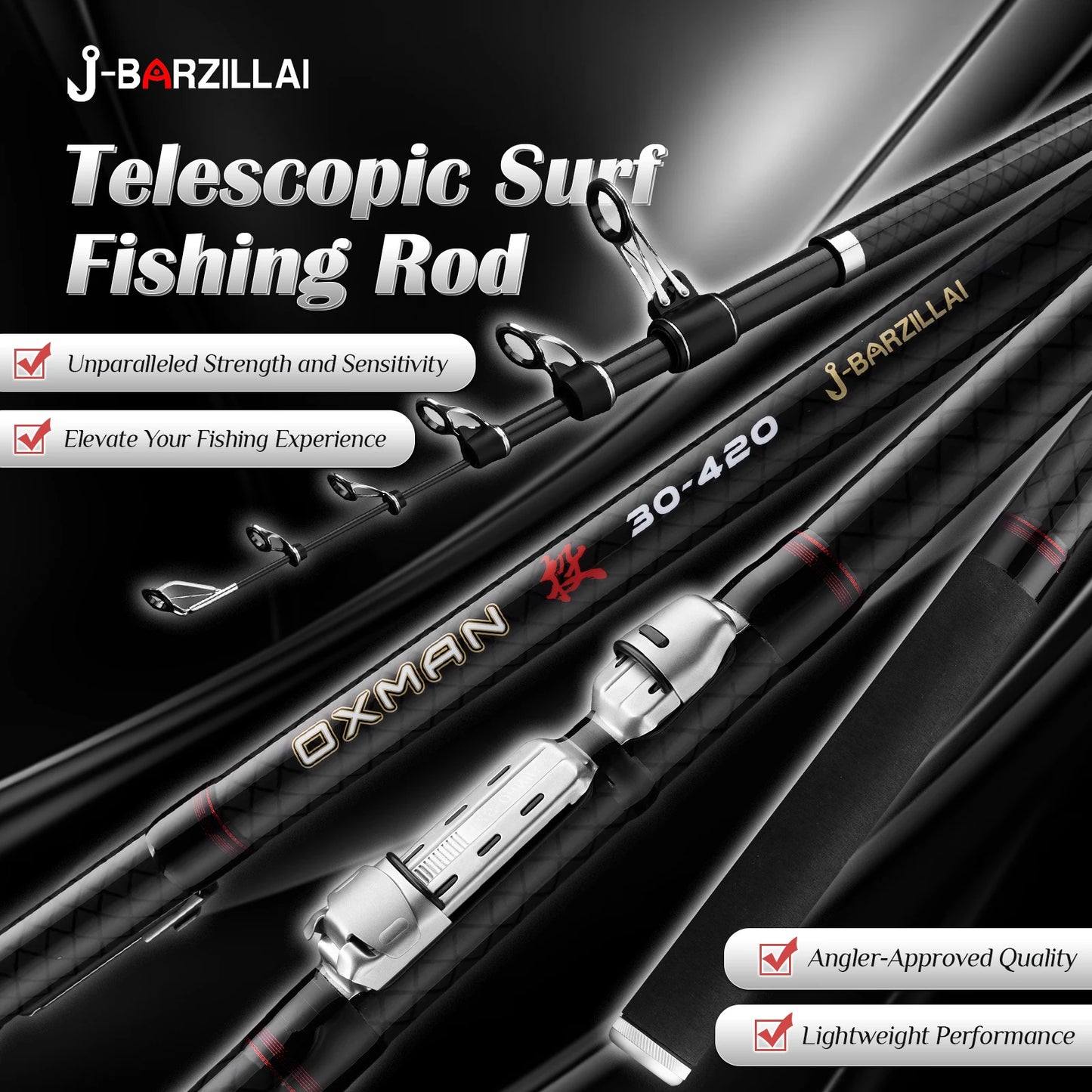 J-BARZILLA Telescopic Surf Fishing Rod Long Casting