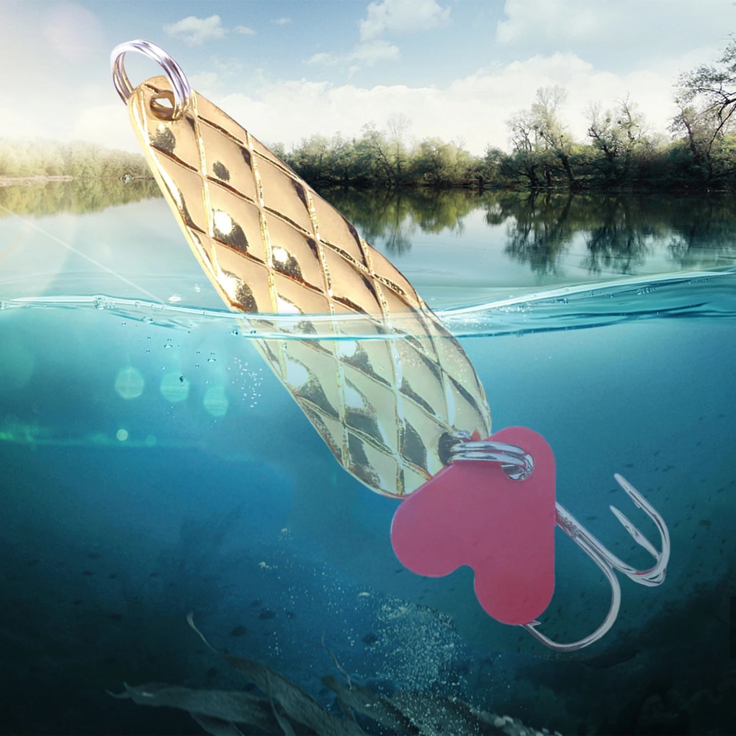 Metal Spoons Lures Rotating Vibration Fishing Bait For Trout