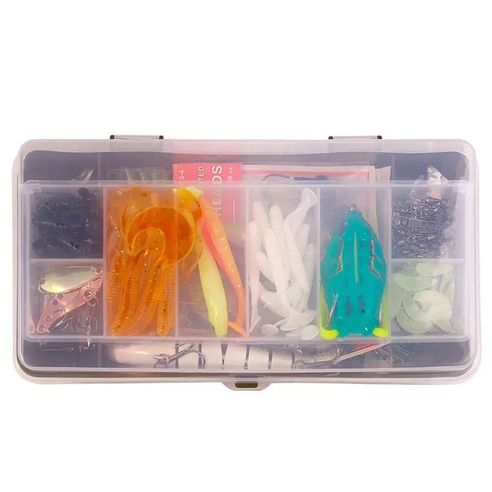 Shunmaii Mixed Fishing Lures Kit Soft and Hard Bait Set Tackle Box
