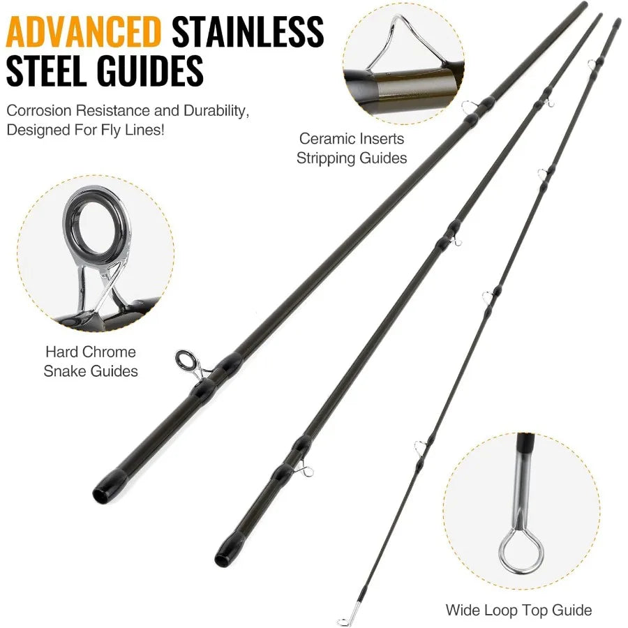 Ultra Portable Graphite Fly Fishing Rod And Reel Starter Kit