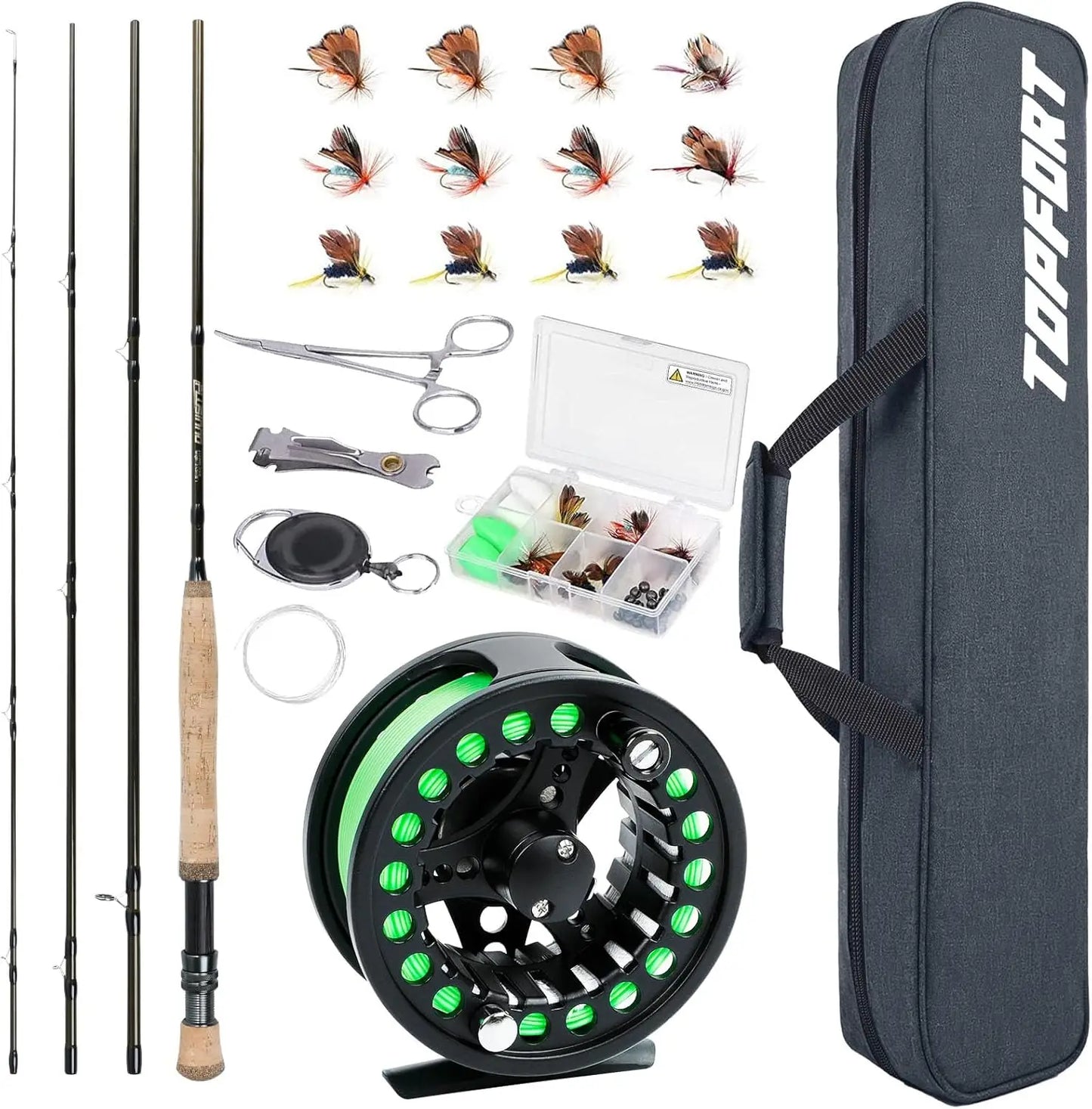 Lightweight Graphite Fly Rod and Reel Combo Starter Kit
