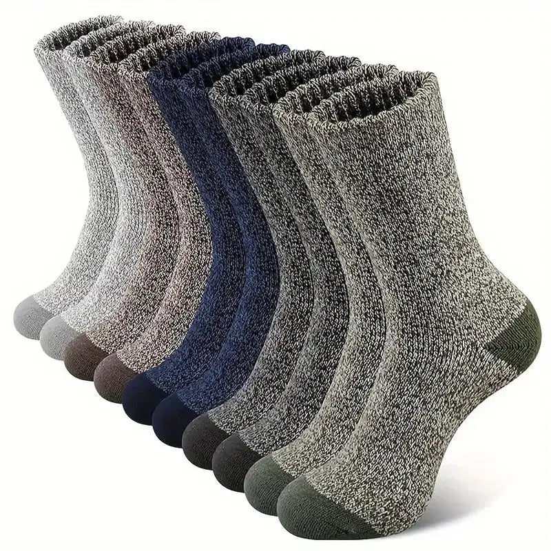 Guangdong Cotton Thick Socks For Men 5 Pairs Warm Hiking
