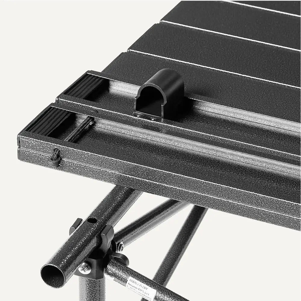 Sturdy Alloy Steel Slat Top Portable Camping Table For Outdoors