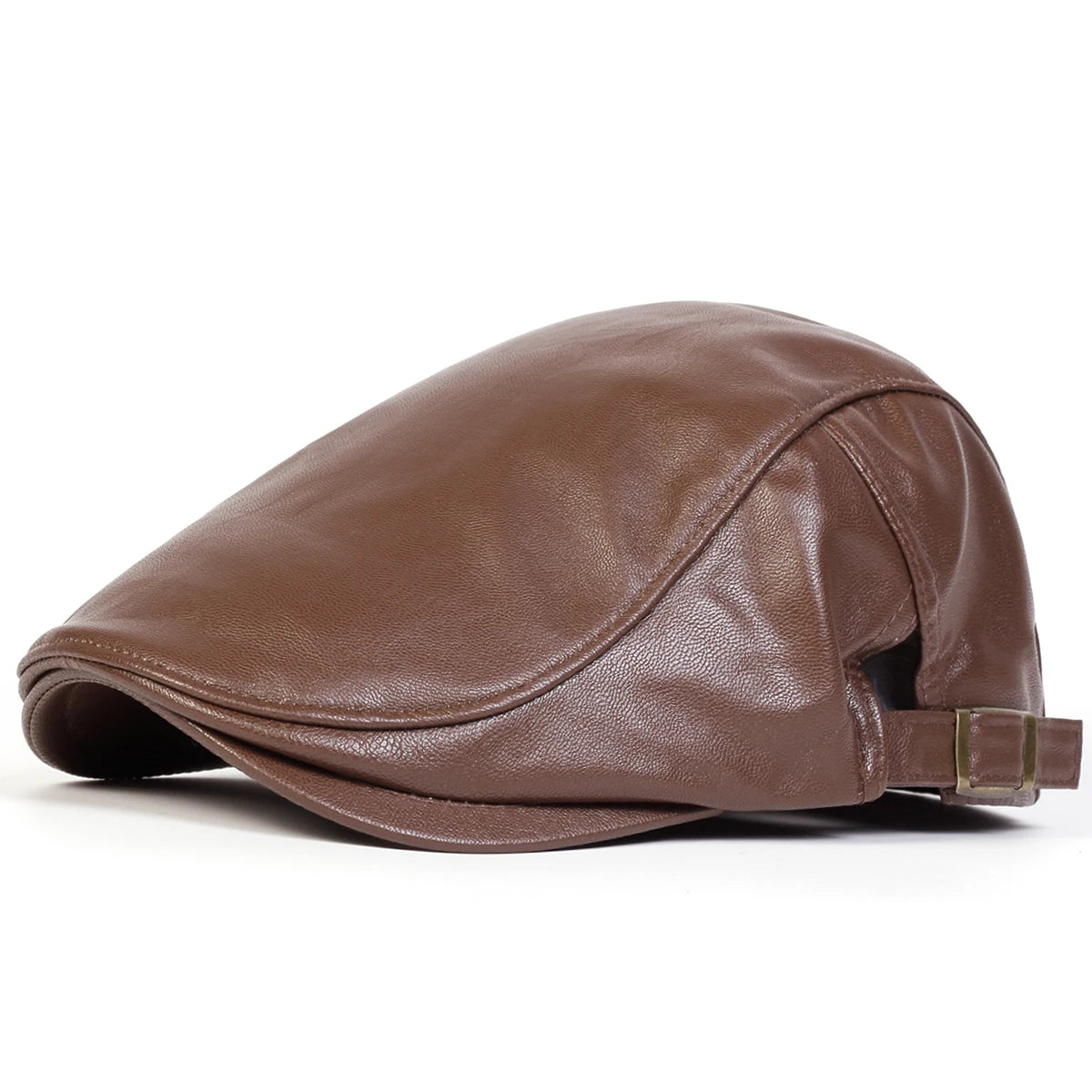 JAMONT Men PU Leather Newsboy Caps Vintage Flat Hat