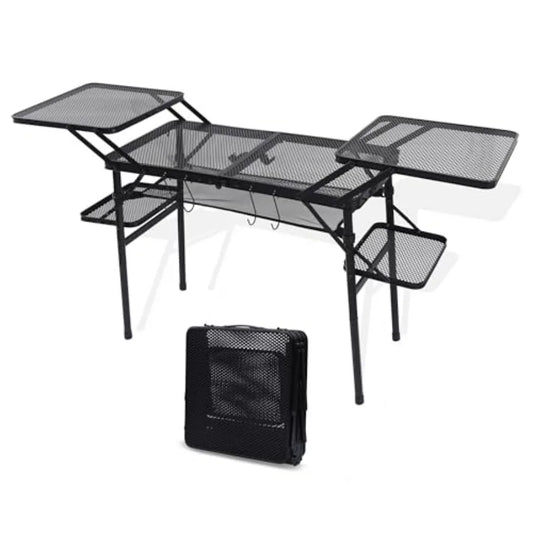 Camping Folding Tailgate Grill Table With Mesh Net