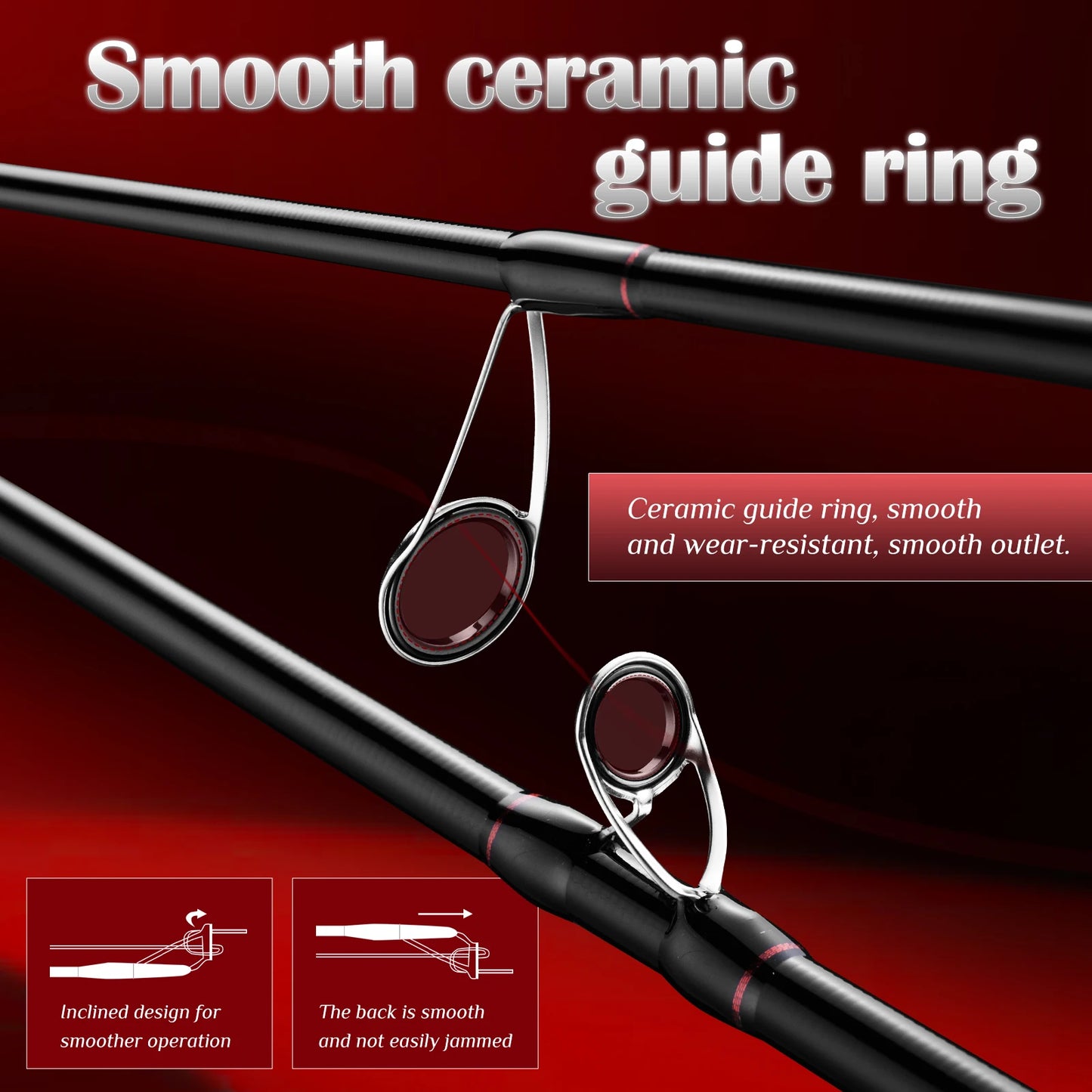 Rooblinos Rock Lure Fishing Rod Three Section Carbon Fiber Spinning