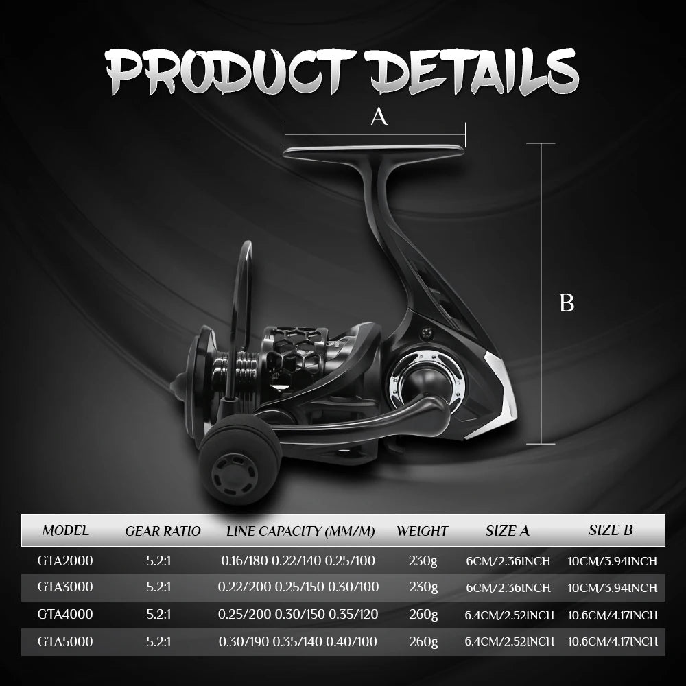 J-BARZILLA GTA Spinning Reel Saltwater Fishing Reel 5.2 To 1