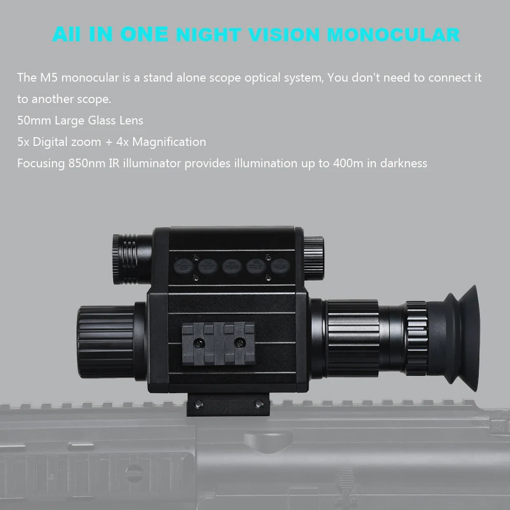 Megaorei Digital Night Vision Riflescope 940nm IR 5X Zoom Hunting