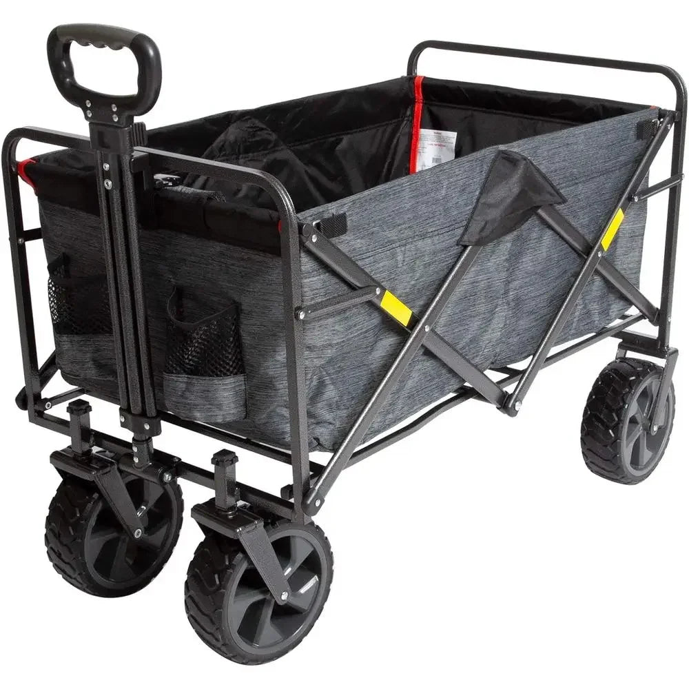 Durable Collapsible Outdoor Camping Utility Cart With All Terrain Wheels