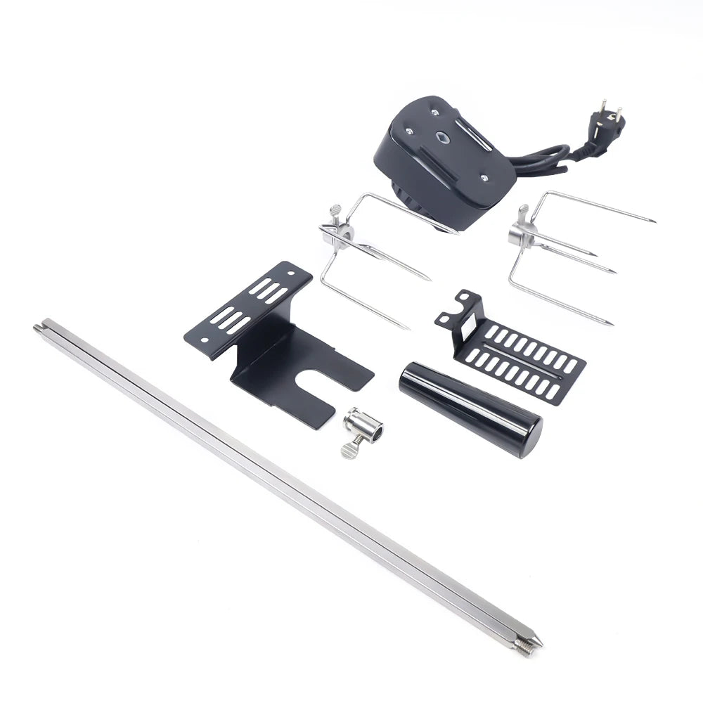 Electric BBQ Grill Spit Roaster Rotisserie Kit For Outdoor Grilling