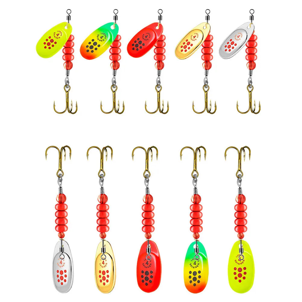 Metal Spoon Spinner Lure Set 5 Pcs With Tackle Box