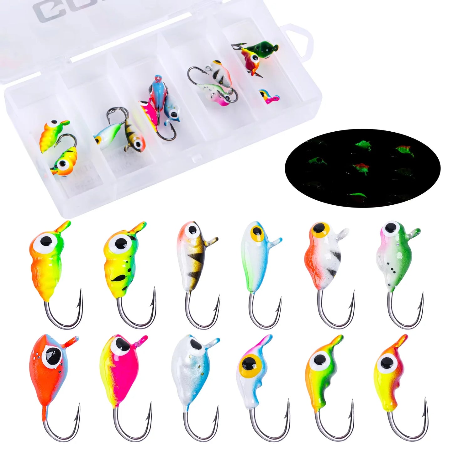Goture Ice Fishing Jigs Set For Bass And Crappie Winter Jigging