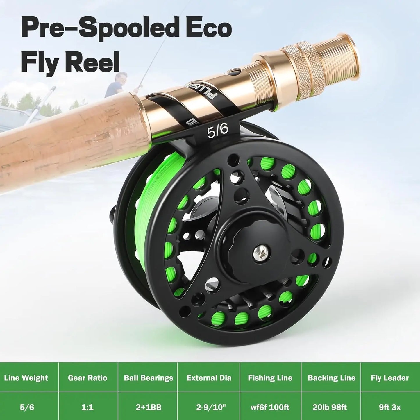 Lightweight Graphite Fly Rod And Reel Starter Kit With Bag