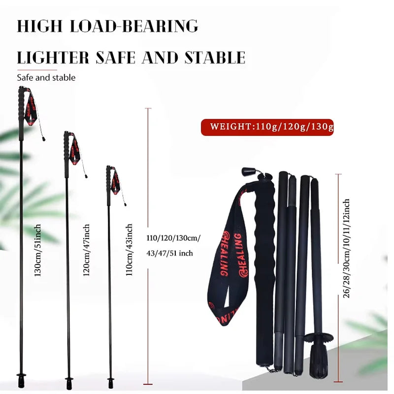 OKHEALING Ultra-Light Foldable Carbon Fiber Trekking Poles