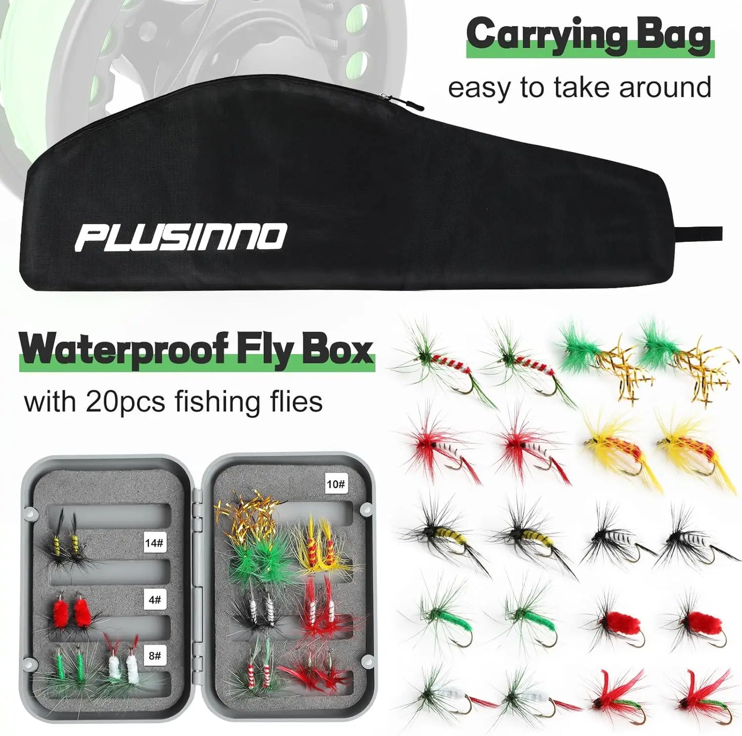 Lightweight Graphite Fly Rod And Reel Starter Kit With Bag