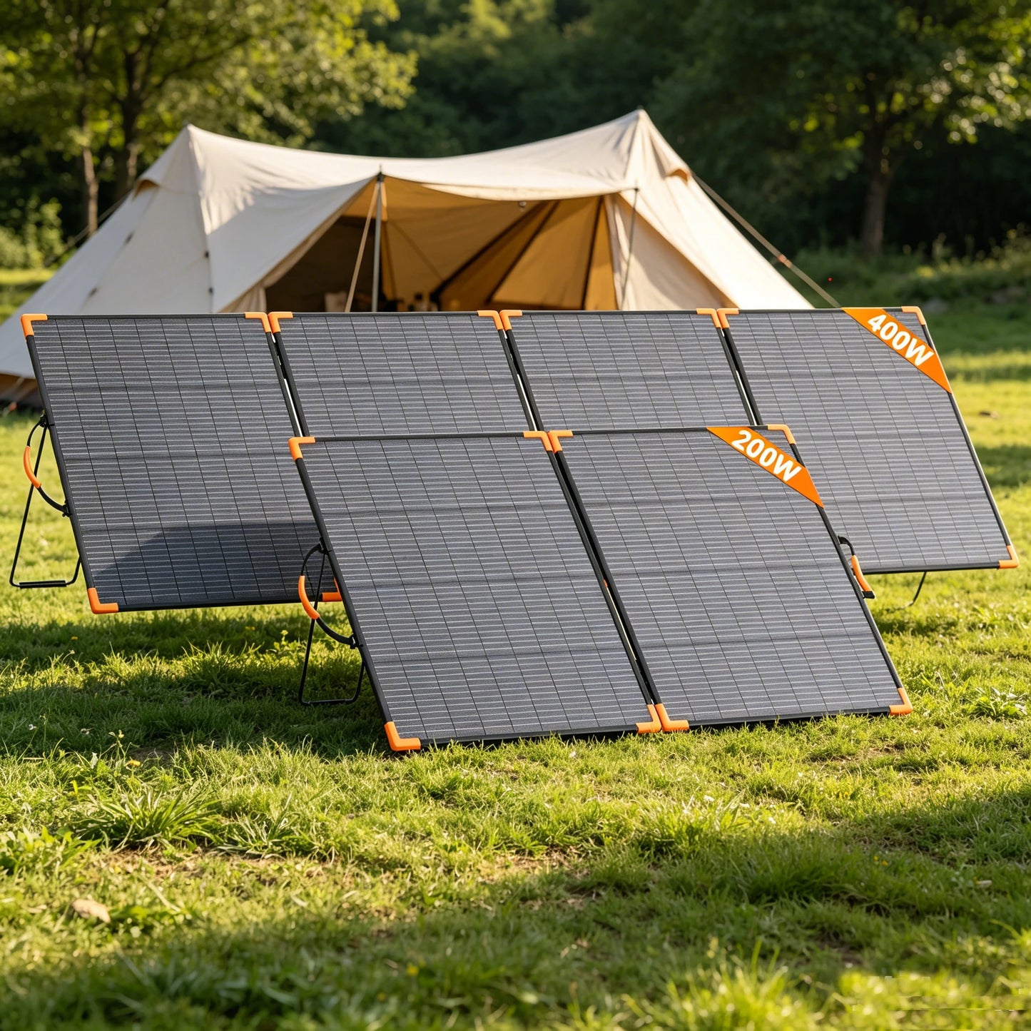 MHPOWOS 200W Foldable Bifacial Solar Panel Charger Camping RV
