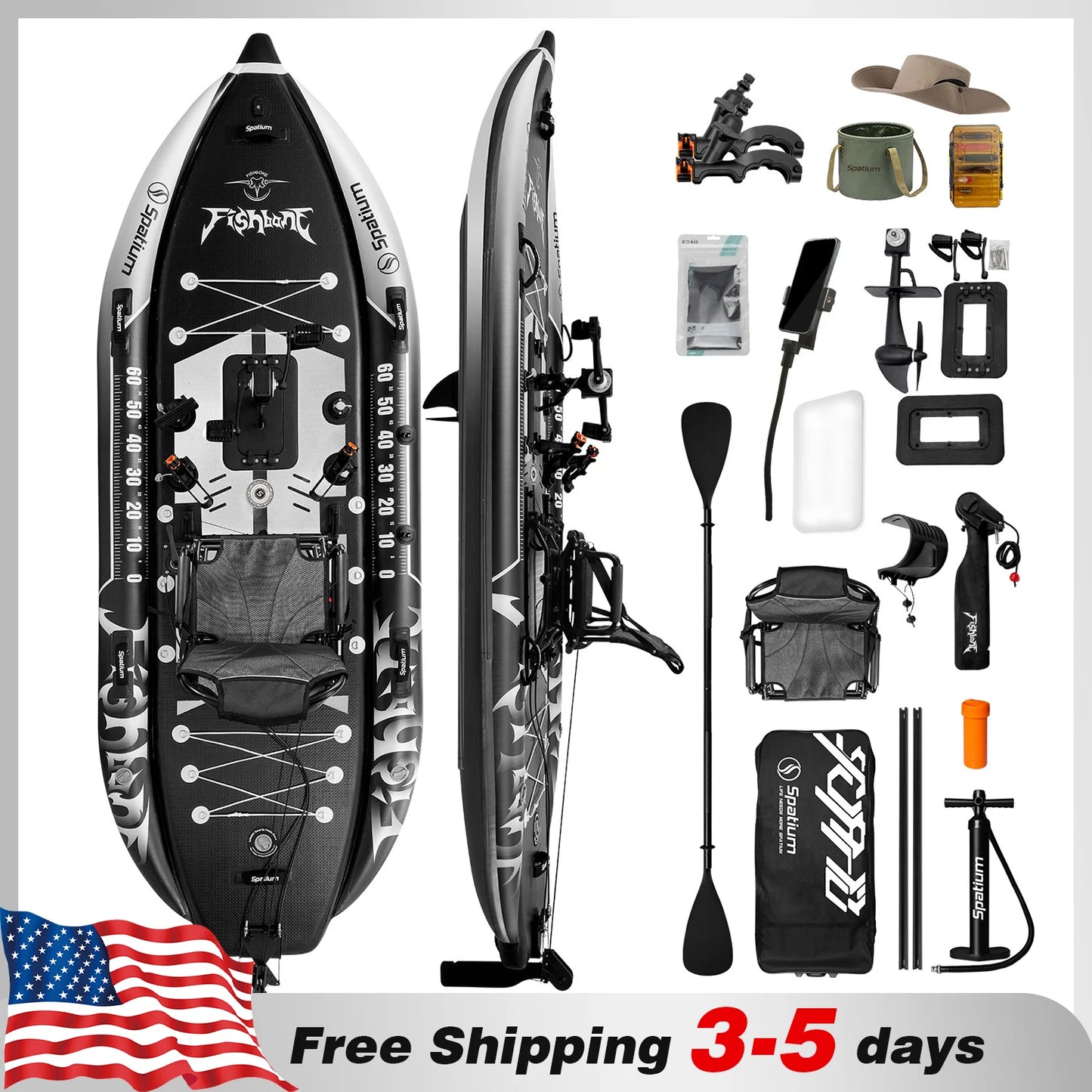 Spatium Kayak Pedal Drive System For Sit On Top Fishing